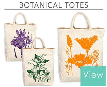 Tote Bag -  100% Cotton - Botanical Designs - Poppy Design - 2025