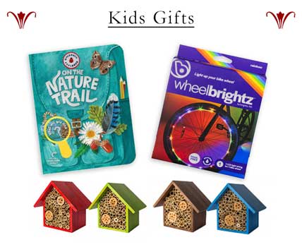 Kids Gifts - bike lights, bug houses, kids books