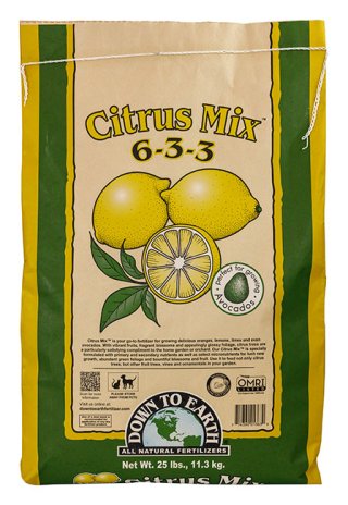 Down To Earth Fertilizers - Citrus Mix 6-3-3   25 lb