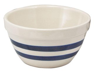Bowl Bl Stripe Stoneware 6" 
