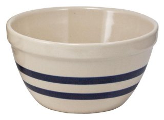 Bowl Bl Stripe Stoneware 8"<^