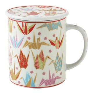 Mug W/lid Origami Cranes 8oz P