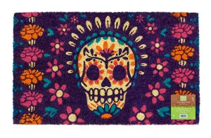 Coir Mat / pvc Skull design welcome mat