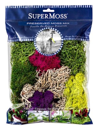 Assorted Mosses 4oz Bag colored moss in a bag - Supermoss