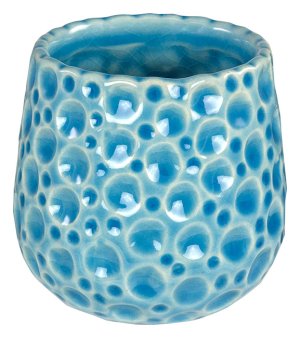 Coral Pot 3"  Crackle Blue -  Plant Pot