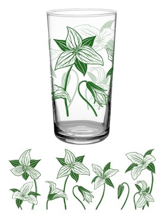 Vintage Trillium 16.50oz Glass - Highball Glass- Drinking Glass