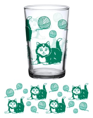Vintage Kitty Glass 7oz