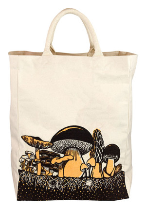 Canvas Tote - Mushroom Drawing, Large. - Tote Bag