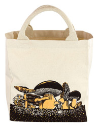 Canvas Tote - with Mushroom Drawing, Med.