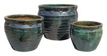Riviera Wave Foam Moss Grn S3 - plant pot